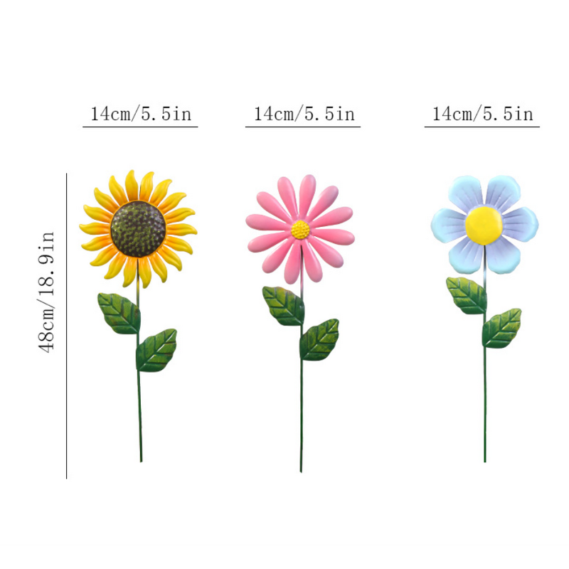 Metal Flower Garden Stakes Factory - OEM Large Colorful Landscape Decor