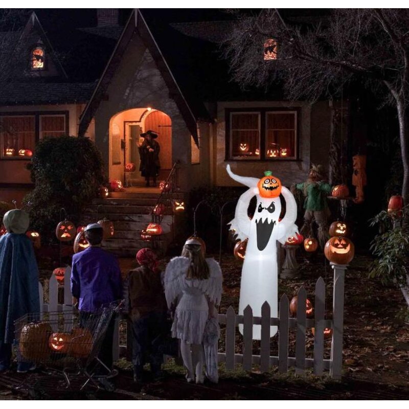 Inflatable Ghost Factory - OEM 5.9 Ft with Pumpkin Head Spooky Lawn Decor