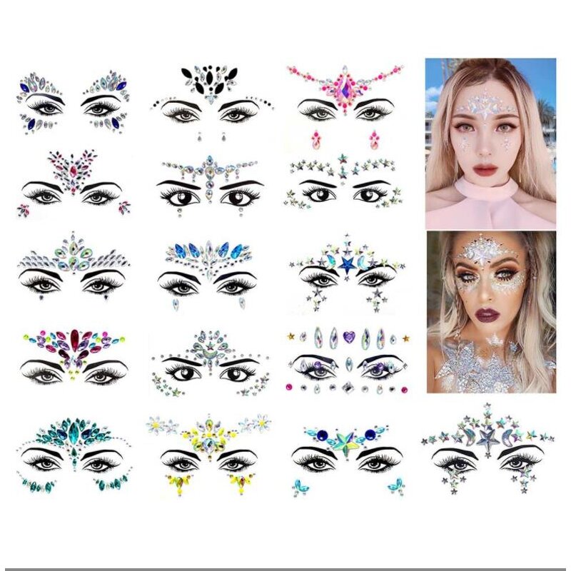 Rhinestone Tattoo Stickers Factory - OEM Festival Tears Rave Party Eyes