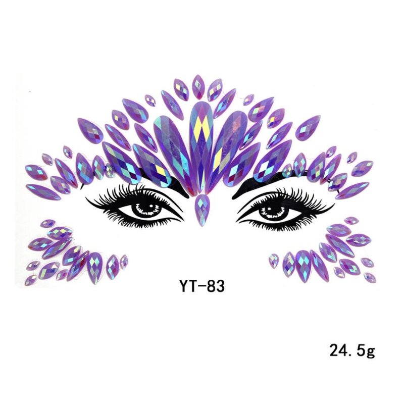 Glitter Face Jewel Stickers Factory - OEM Rhinestone Gem Holographic Crystal