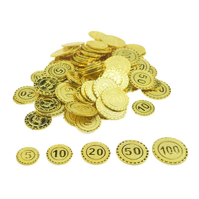 Plastic Gold Coins Factory - Bulk Pirate Halloween Treasure Hunt Favors
