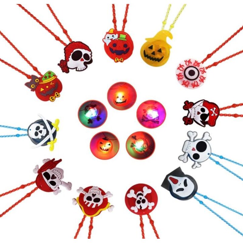 Halloween Necklaces Factory - OEM LED Spider Ghost Pumpkin Party Favors