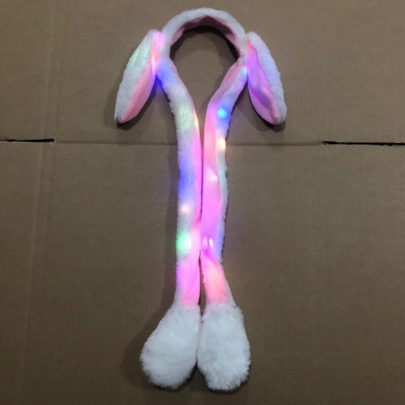 Led Headband Factory - OEM Jump Bunny Ear Plush Animal Move Headdress