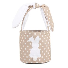 Easter Basket Factory - OEM Bunny Canvas Hunt Bag with Fluffy Tail