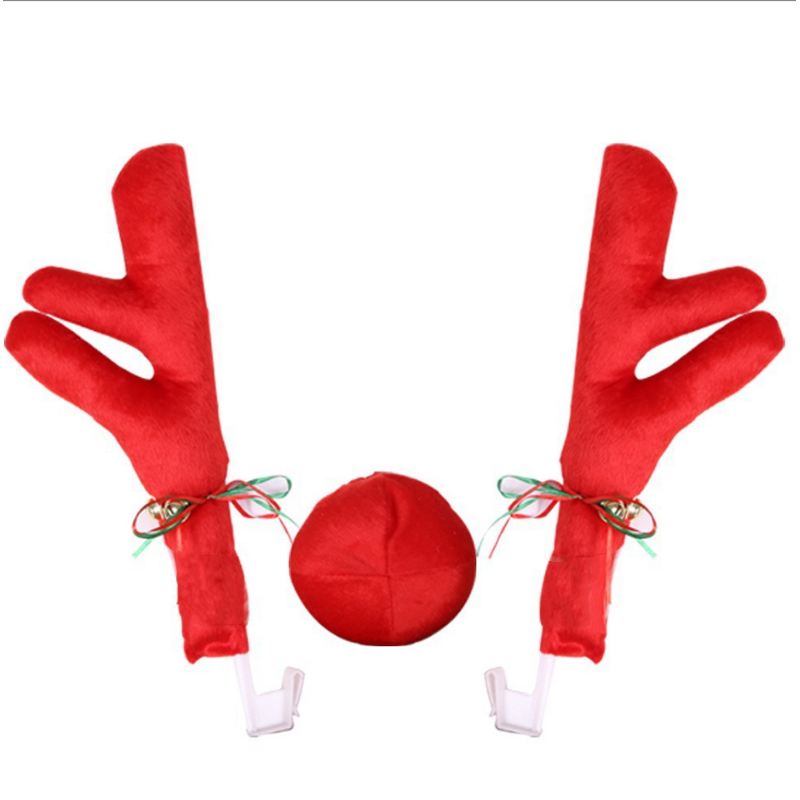 Car Decoration Kit Factory - OEM Christmas Antlers Jingle Bells Reindeer