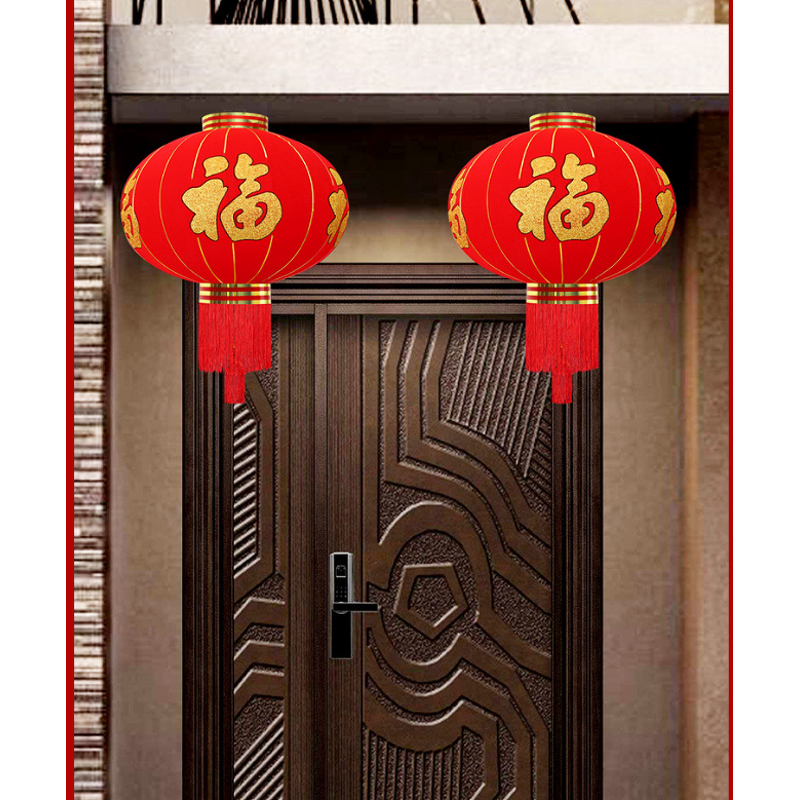 Red Lantern Factory - Bulk Wholesale Flocking Cloth Hanging Decor