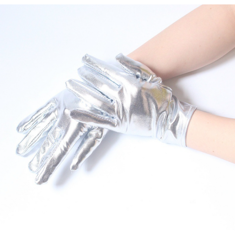 Metallic Gloves Factory - OEM Women Shiny Spandex Leather Hand Accessories
