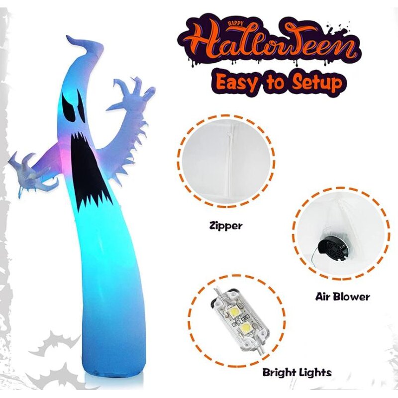 Inflatable Ghost Factory - OEM 12 Ft Led Flash Blow up Scary Yard Decoration