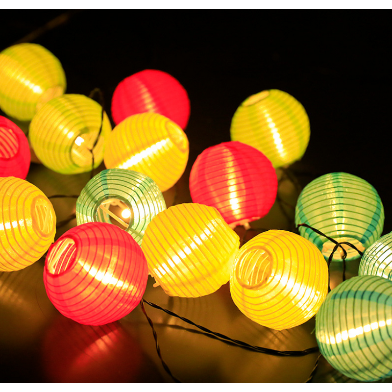 String Lights Factory - OEM 16.4ft 20 Nylon Lanterns Banner LED Hanging