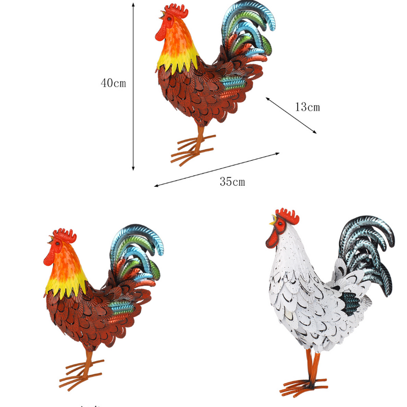 Metal Rooster Statue Factory - OEM Decorative Garden Chickens Sculpture