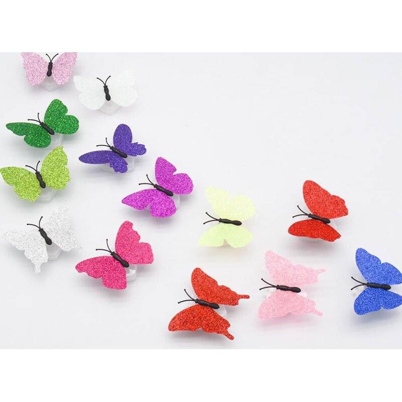 LED Wall Decals Factory - OEM 3D Butterfly Flashing Night Light