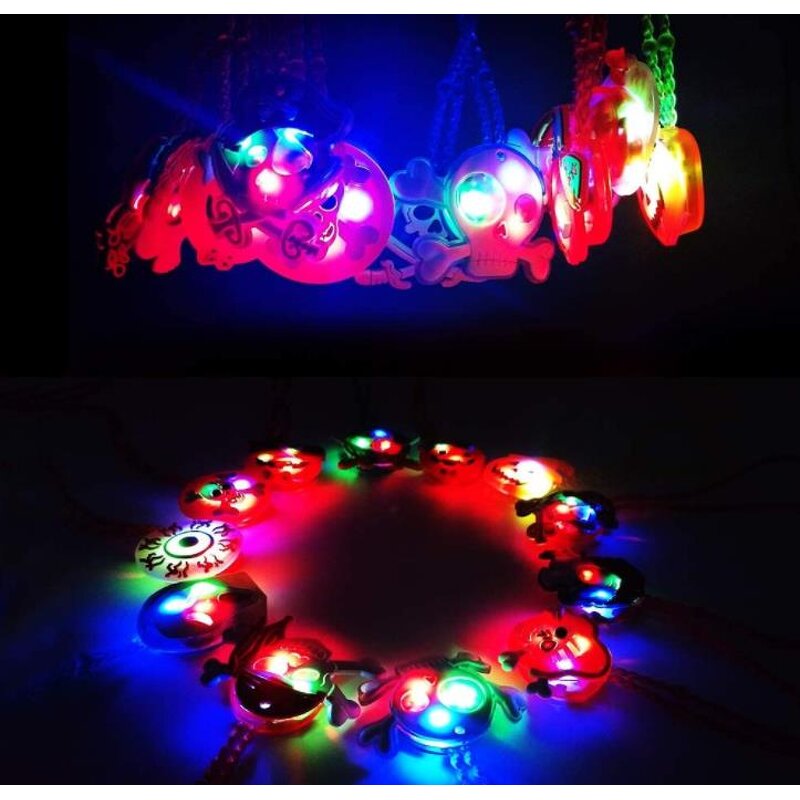 Halloween Necklaces Factory - OEM LED Spider Ghost Pumpkin Party Favors