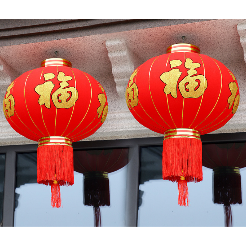 Red Lantern Factory - Bulk Wholesale Flocking Cloth Hanging Decor