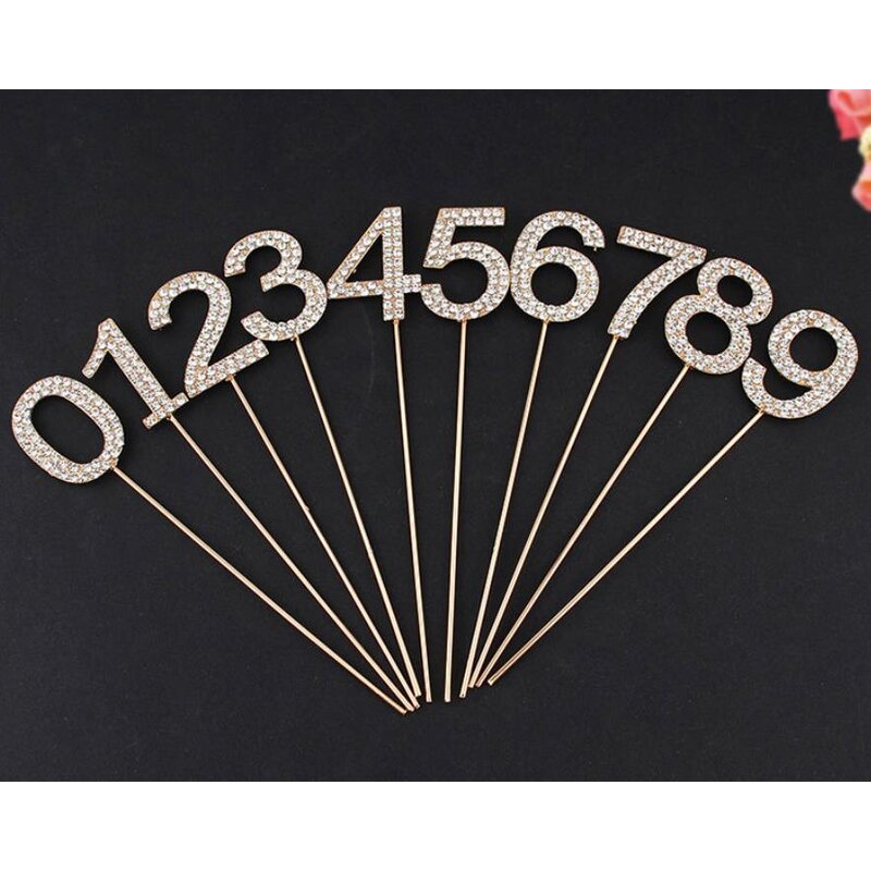 Cake Topper Factory - OEM Number 0-9 Bling Rhinestone Happy Birthday