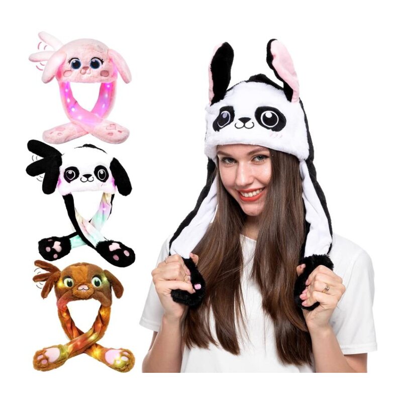 Led Animal Hat Factory - OEM Wild Moving Ears Plush Cute Light up Cap
