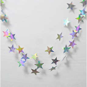 Star Garland Factory - OEM Metallic Laser Crescent Streamer Baby Shower