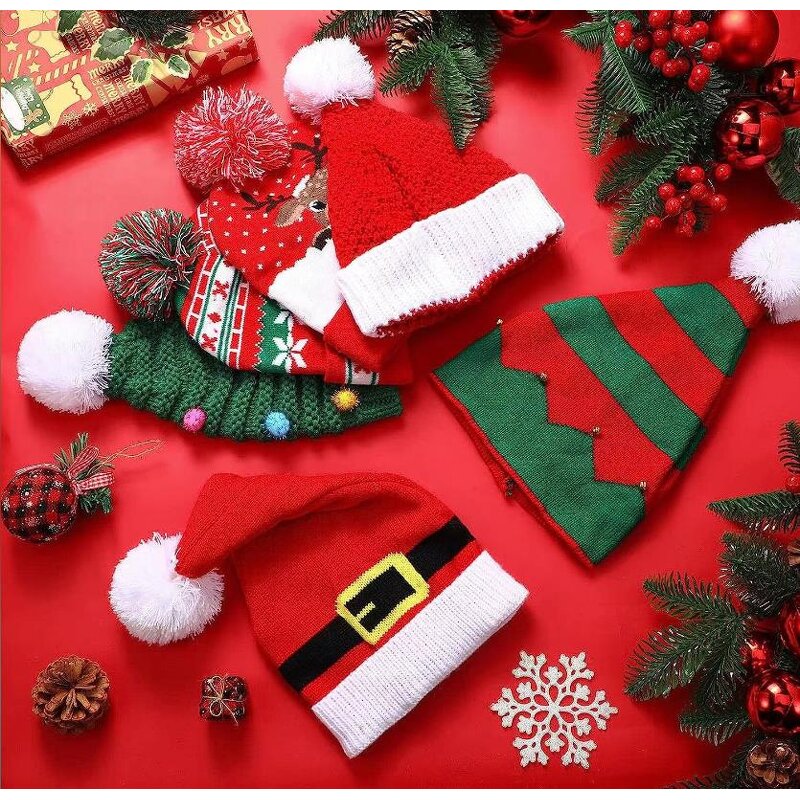 Christmas Hat Factory - OEM Knitted Reindeer Santa Snowflake Pompom Beanie