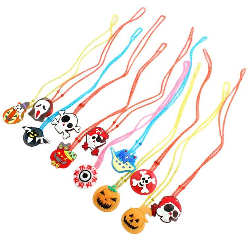 Halloween Necklaces Factory - OEM LED Spider Ghost Pumpkin Party Favors