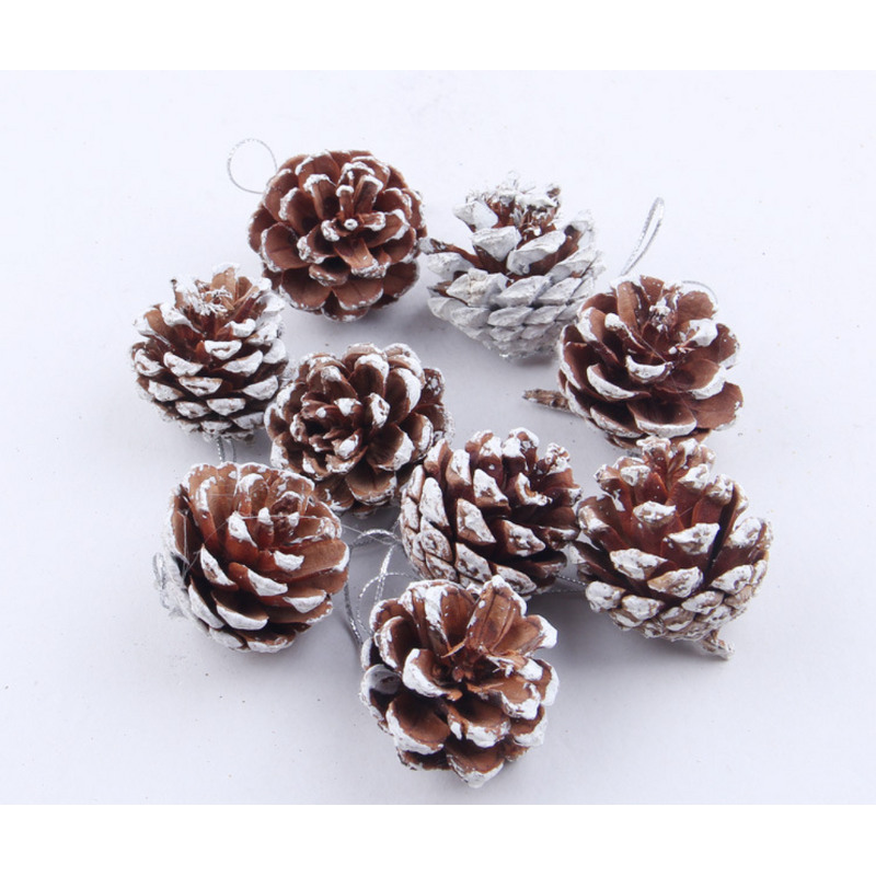Pine Cones Factory - OEM Mini Snow Christmas Colored Paint Hanging Pendants