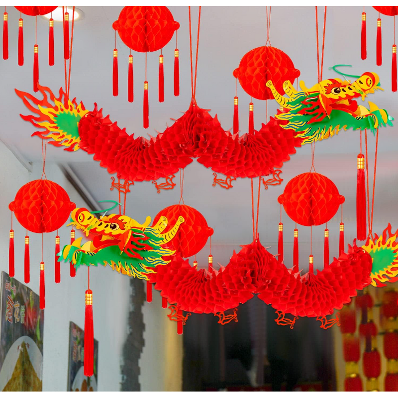 Dragon Garland Factory - OEM 3D Chinese New Year Lantern Decoration