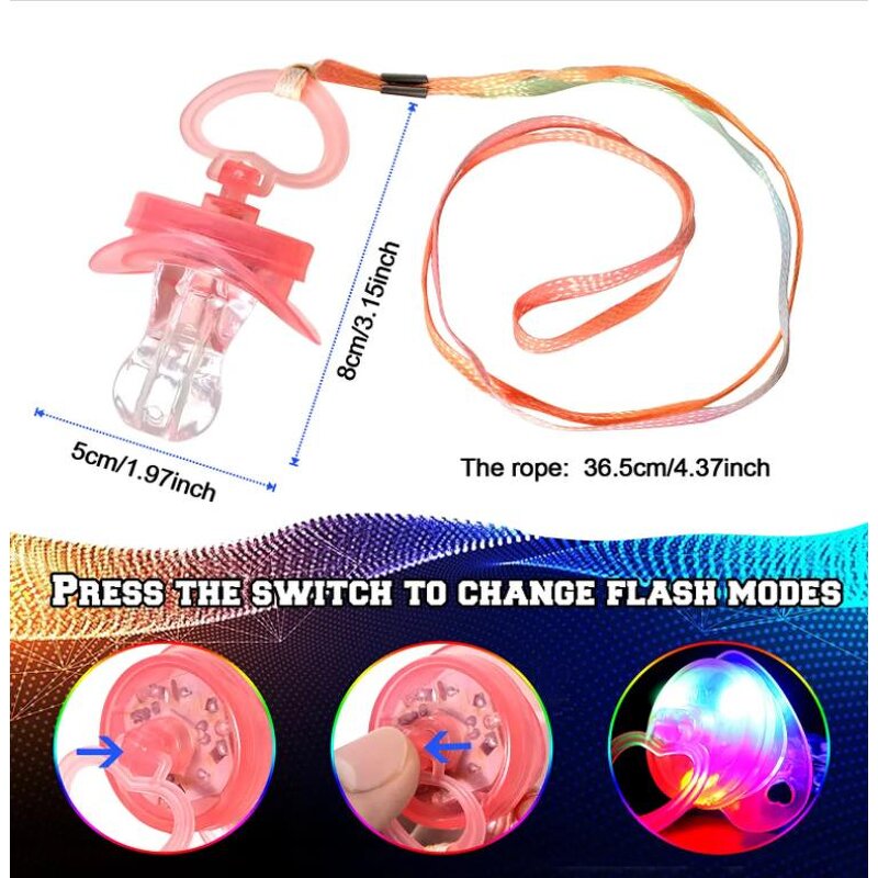 Led Pacifier Whistle Factory - OEM Flashing Noise Maker Party Favors