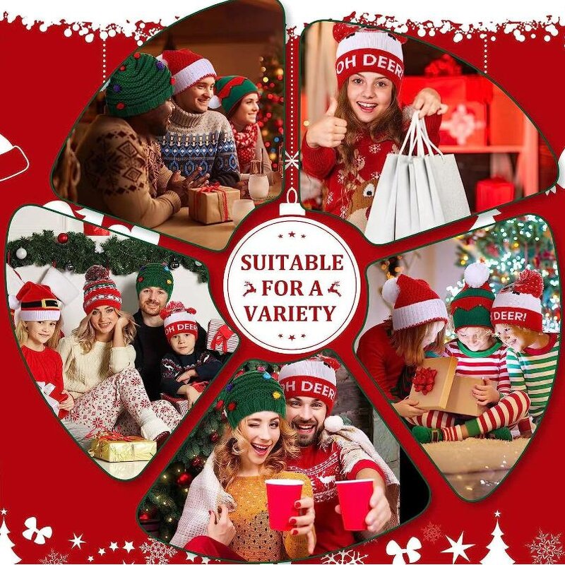 Christmas Hat Factory - OEM Knitted Reindeer Santa Snowflake Pompom Beanie