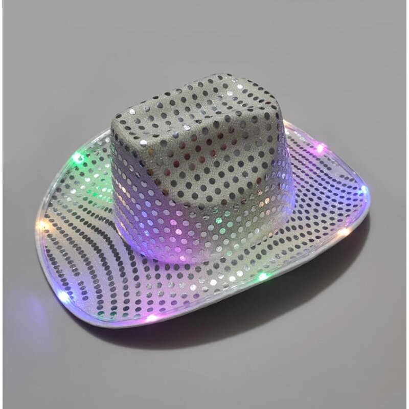 Led Cowboy Hat Factory - OEM Neon Sparkly Sequin Wide Brim Rave Top