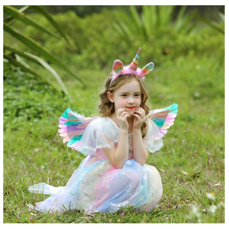Feather Wings Factory - OEM Colorful Rainbow Angel Children Dress-up