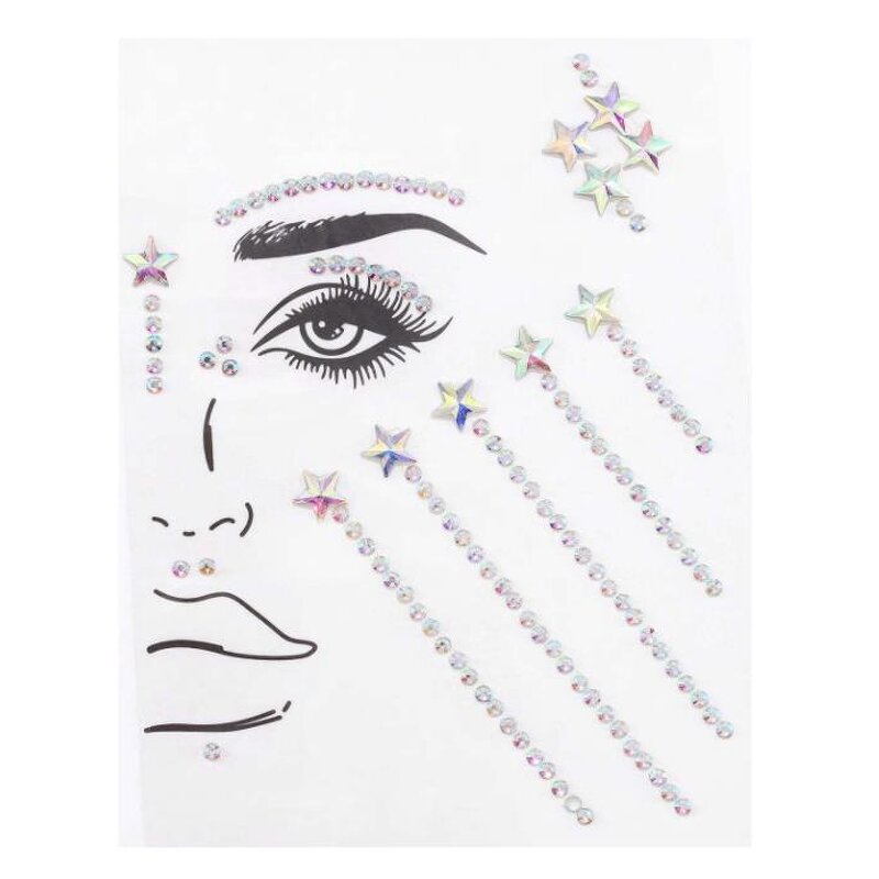 Face Gems Stickers Factory - OEM Temporary Tattoo Self Adhesive Crystal