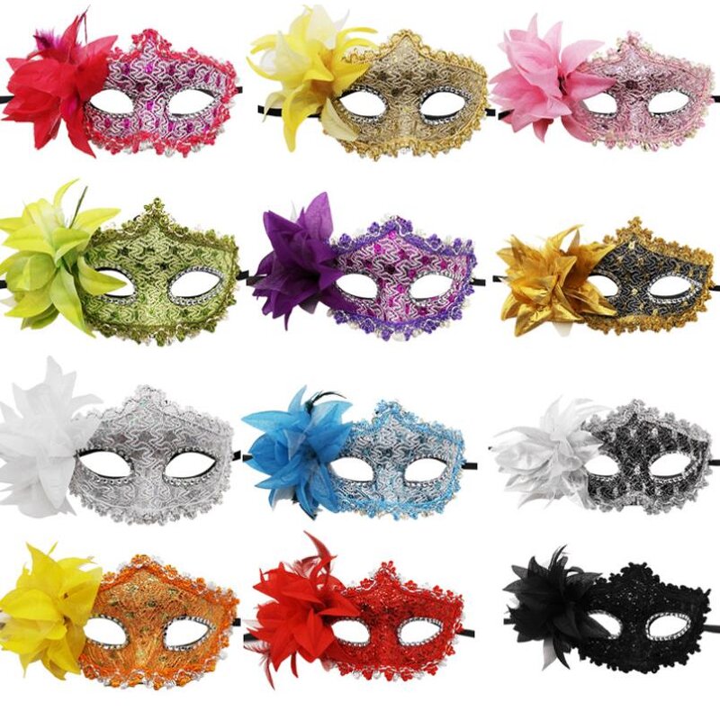 Masquerade Mask Factory - OEM Half Face Women Lace Flower Rhinestone