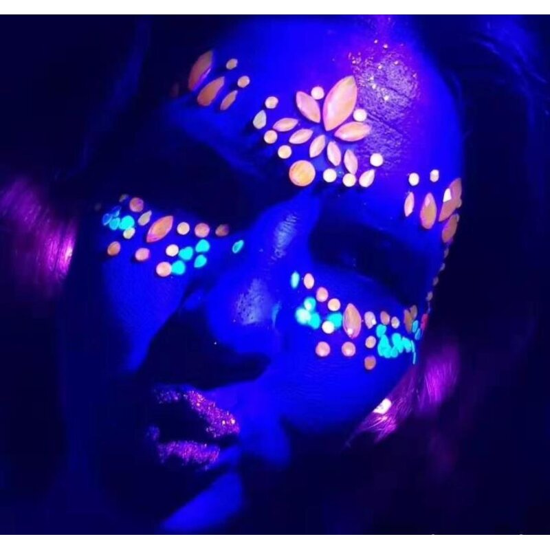 Fluorescent Face Jewels Factory - OEM Glow Luminous Body Stickers Halloween