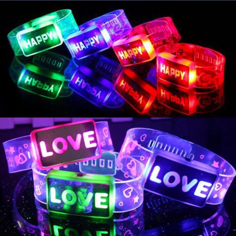 Led Bracelet Factory - OEM HAPPY Flashing Blinking Wristband Bangle