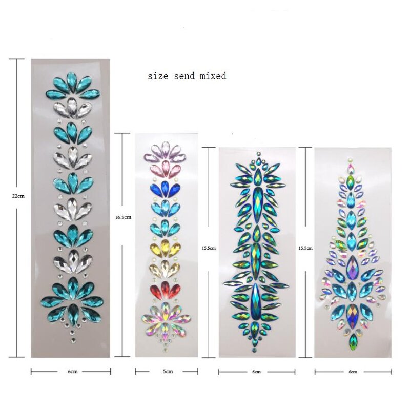 Crystal Gems Tattoo Stickers Factory - OEM Face Body Self Adhesive Sheet