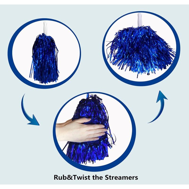 Cheerleading Pom Poms Factory - OEM Metallic Foil Tassels with Handle