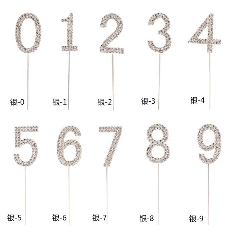 Cake Topper Factory - OEM Number 0-9 Bling Rhinestone Happy Birthday