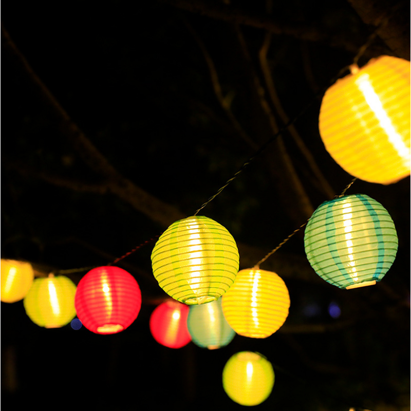 String Lights Factory - OEM 16.4ft 20 Nylon Lanterns Banner LED Hanging