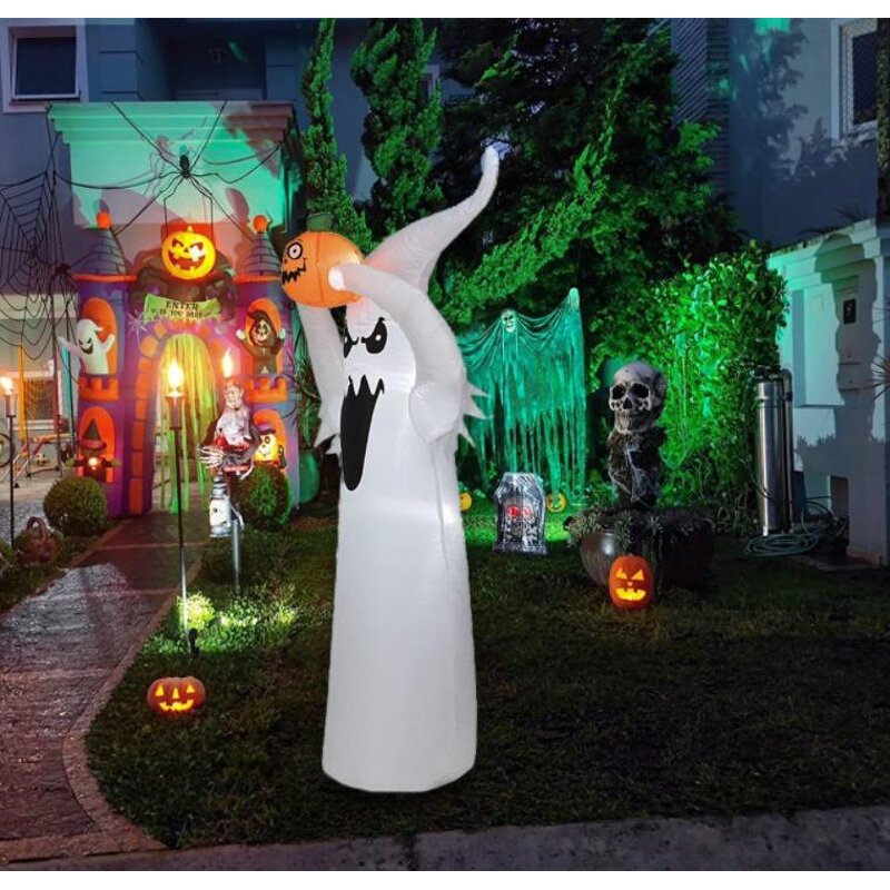 Inflatable Ghost Factory - OEM 5.9 Ft with Pumpkin Head Spooky Lawn Decor