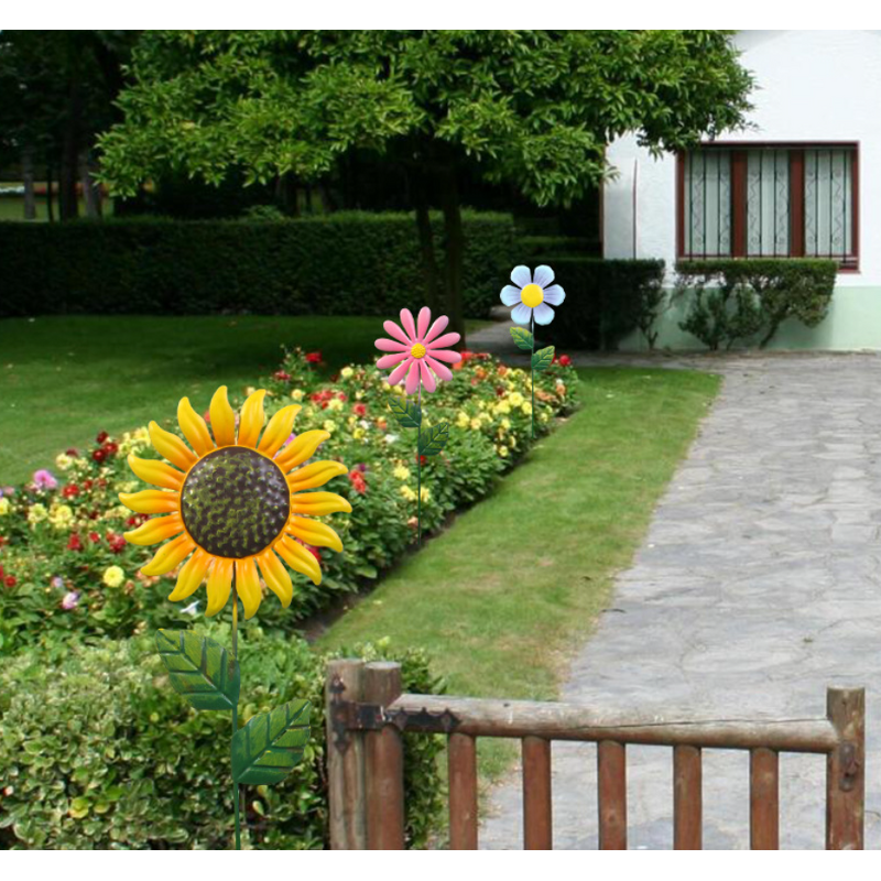 Metal Flower Garden Stakes Factory - OEM Large Colorful Landscape Decor