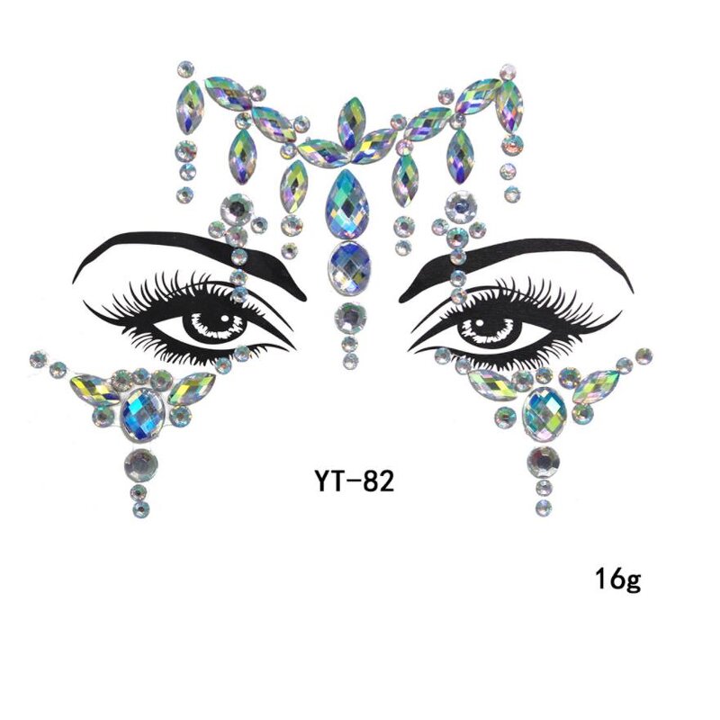 Glitter Face Jewel Stickers Factory - OEM Rhinestone Gem Holographic Crystal