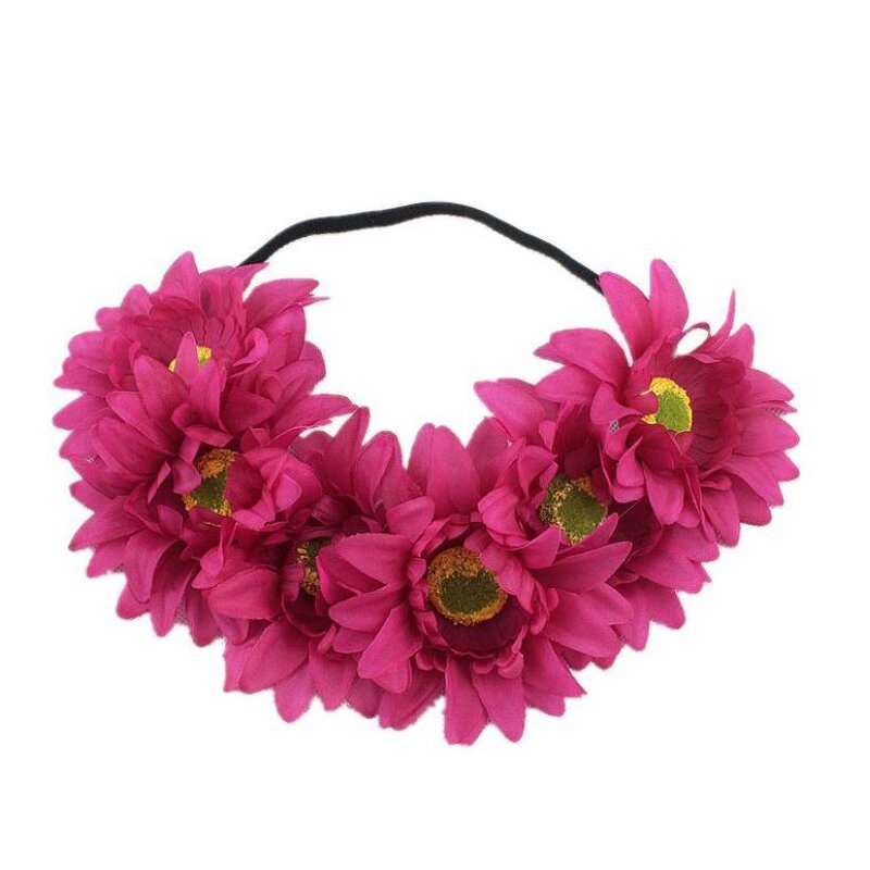 Sunflower Crown Factory - OEM Big Flower Garland Hawaiian Stretch Headpiece