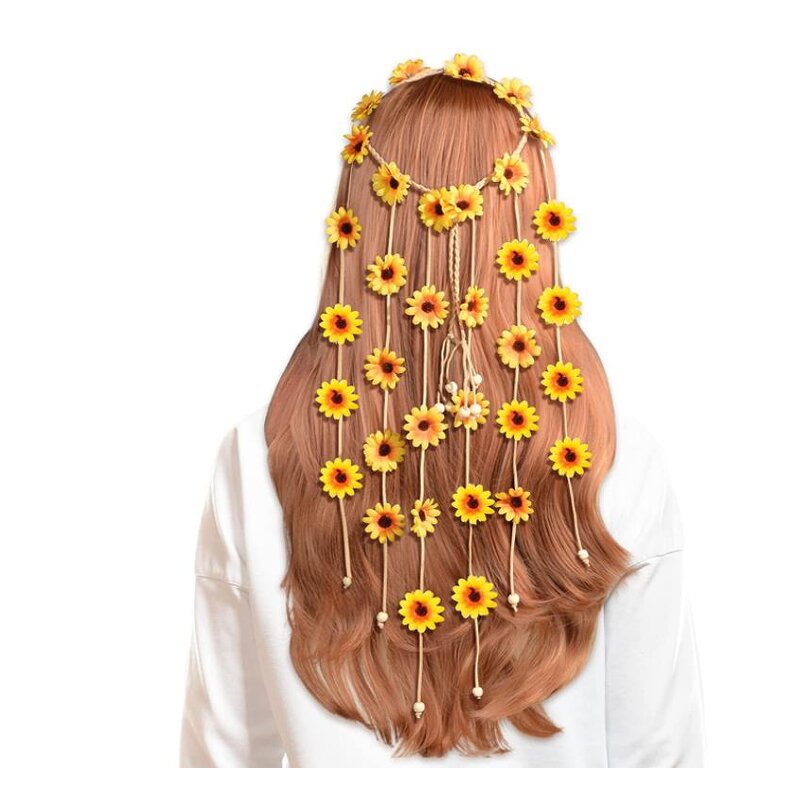 Sunflower Headband Factory - OEM Hippie Floral Crown Daisy Garland Wreath