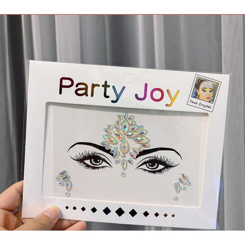 Face Crystal Stickers Factory - OEM 3D Jewels Gems Eye Luminous Tattoo