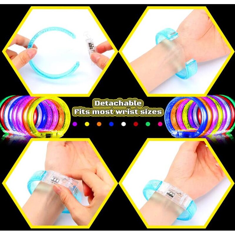 Glow Bracelets Factory - OEM Neon Light up Bubble Bangle Party Favors
