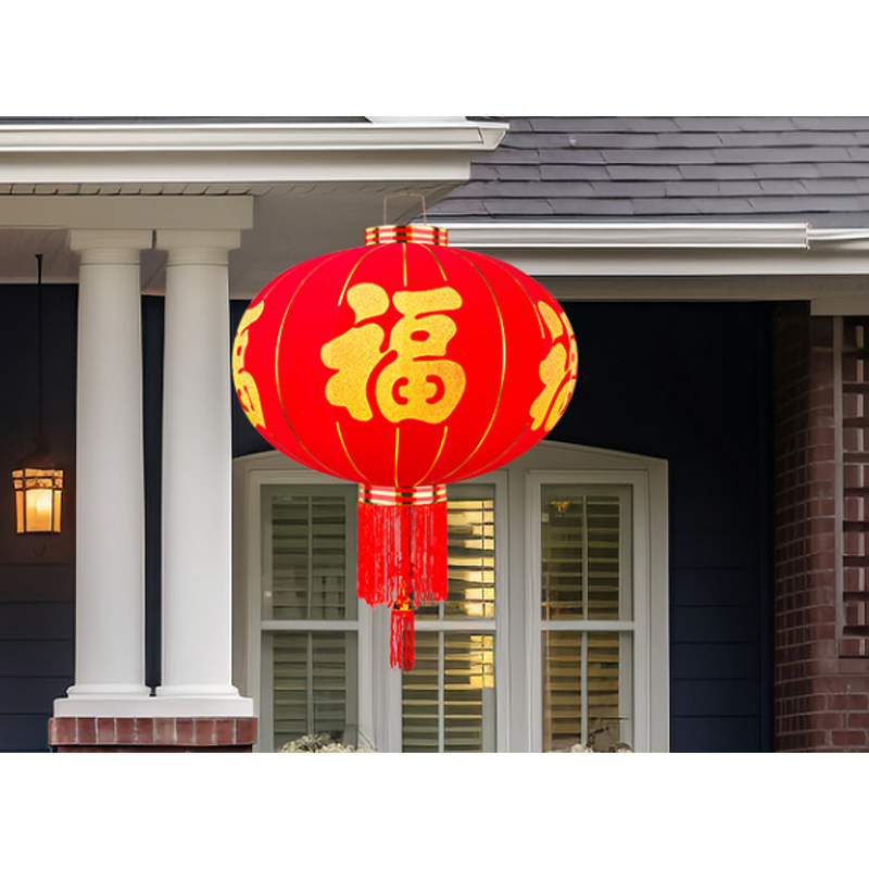 Red Lantern Factory - Bulk Wholesale Flocking Cloth Hanging Decor