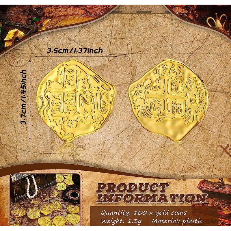 Pirate Coins Factory - OEM Treasure Chest Spanish Doubloon Plastic Coin
