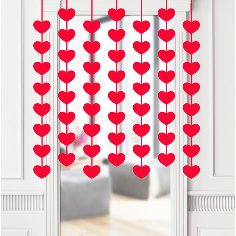 Heart Garland Factory - OEM 3m Red Felt Valentines Day Hanging String