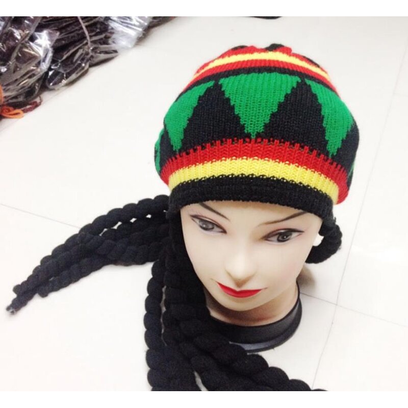 Rasta Hat Factory - OEM with Dreadlocks Winter Warm Knit Wig Cap