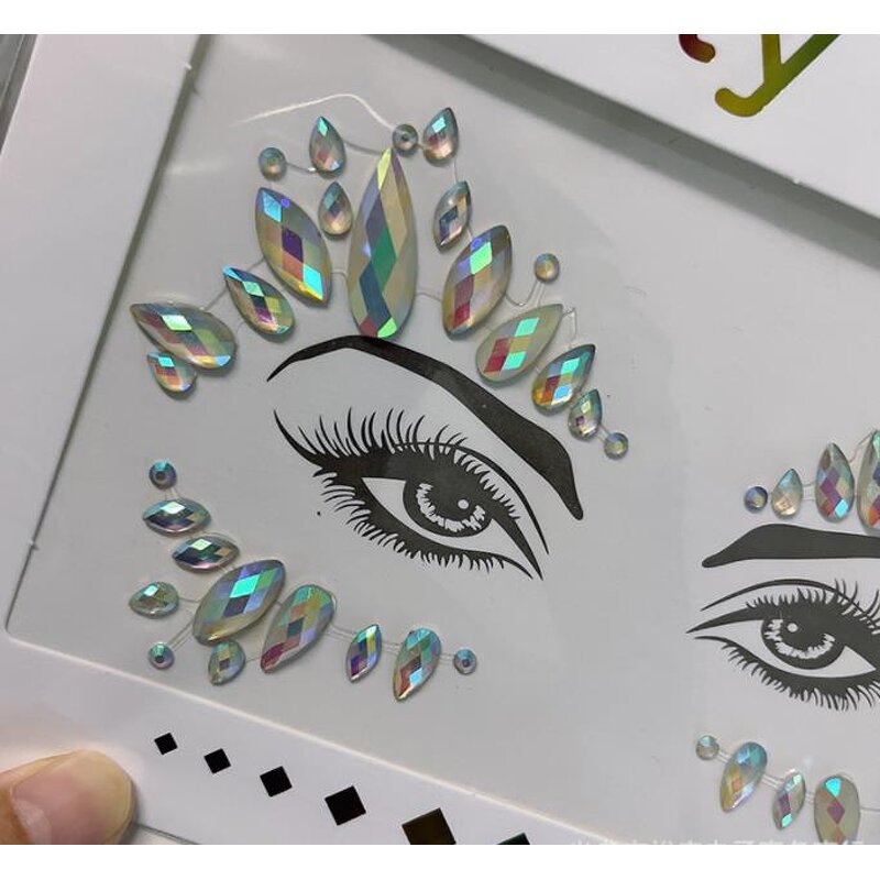 Face Crystal Stickers Factory - OEM 3D Jewels Gems Eye Luminous Tattoo