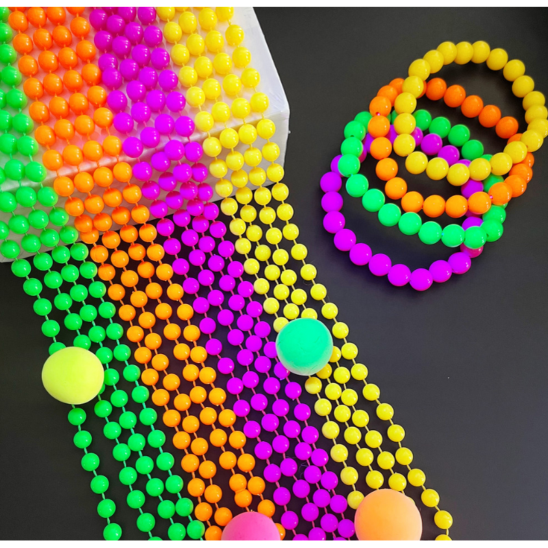 Neon Jewelry Factory - OEM Beaded Bracelets Necklaces 80s Party Costume