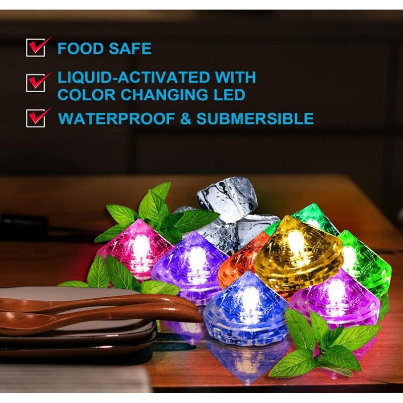 Led Ice Cube Factory - OEM Heart Multi-Color Flashing Liquid Activation